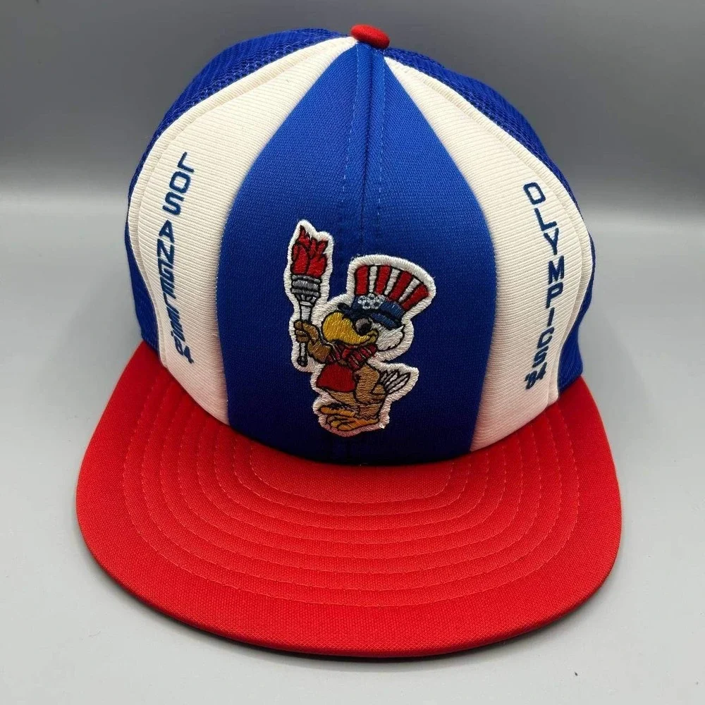 Vintage‎ 1984 Los Angeles Olympics Sam The Eagle Trucker Hat Men Snap Back Cap